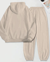 Women's Plus Size B.A.E Letter Print Long Sleeve Hoodie And Casual Pants Set